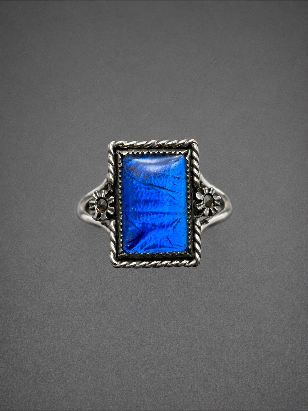 Vintage Morpho Ring Butterfly Wing